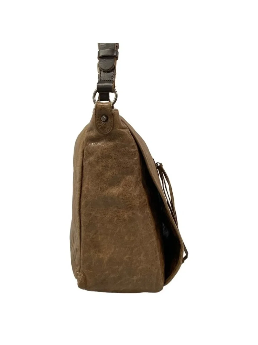 Balenciaga Shoulder Bag the Besace Dark Brown Leather